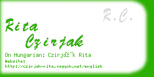 rita czirjak business card